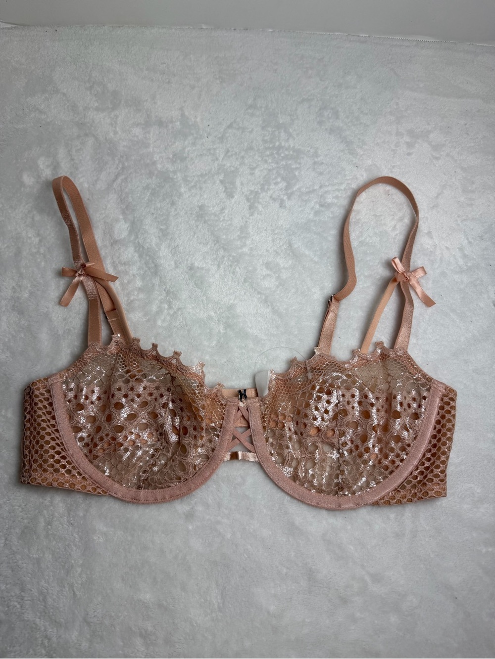 Savage x Fenty Sheer Lace Underwire Bra in Blush Size 34B